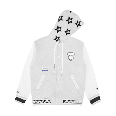 AAPE FW22 Star Ape Logo Print Hoodie White Pullover Fleece AAPSWM3950XAJ