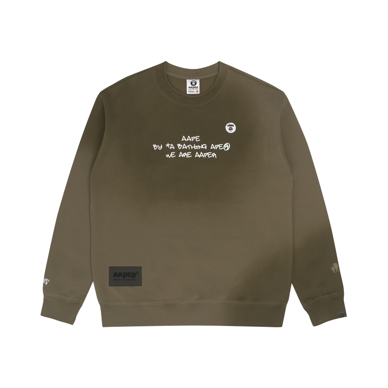 AAPE FW22 Tie-Dye Logo Print Loose Fit Crewneck Sweatshirt Men AAPSWM3910XXJ