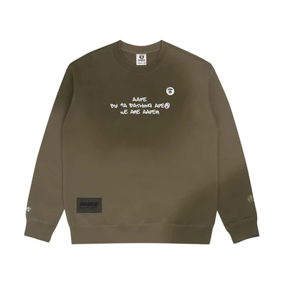 AAPE FW22 Tie-Dye Logo Print Loose Fit Crewneck Sweatshirt Men AAPSWM3910XXJ