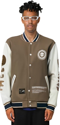 아페 FW23 배지 자수 벨벳 릴렉스드 야구 재킷 AAPSWMA369XXL Sizing 아페 FW23 배지 자수 벨벳 릴렉스드 야구 재킷 AAPSWMA369XXL