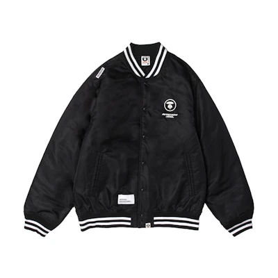Aape FW23 Ape Face Logo Letter Printed Baseball Jacket. AAPJKM7597XXL