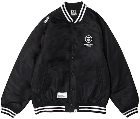 Aape FW23 에이프 페이스 로고 레터 프린트 야구 재킷. AAPJKM7597XXL Shop Aape FW23 에이프 페이스 로고 레터 프린트 야구 재킷. AAPJKM7597XXL