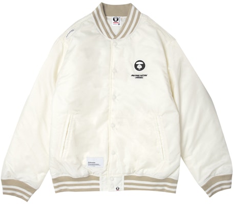 Aape FW23 에이프 페이스 로고 레터 프린트 야구 재킷. AAPJKM7597XXL Details for Aape FW23 에이프 페이스 로고 레터 프린트 야구 재킷. AAPJKM7597XXL