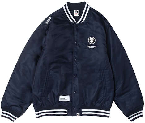 Aape FW23 에이프 페이스 로고 레터 프린트 야구 재킷. AAPJKM7597XXL Cheap Aape FW23 에이프 페이스 로고 레터 프린트 야구 재킷. AAPJKM7597XXL