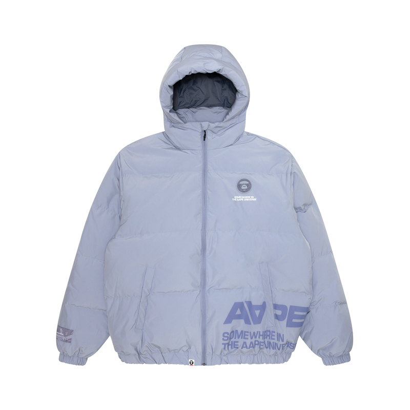 Order 아페 FW23 에이프 페이스 로고 프린트 패딩 후드 코트 긴팔 캐주얼 자켓 AAPDNM7594XXL