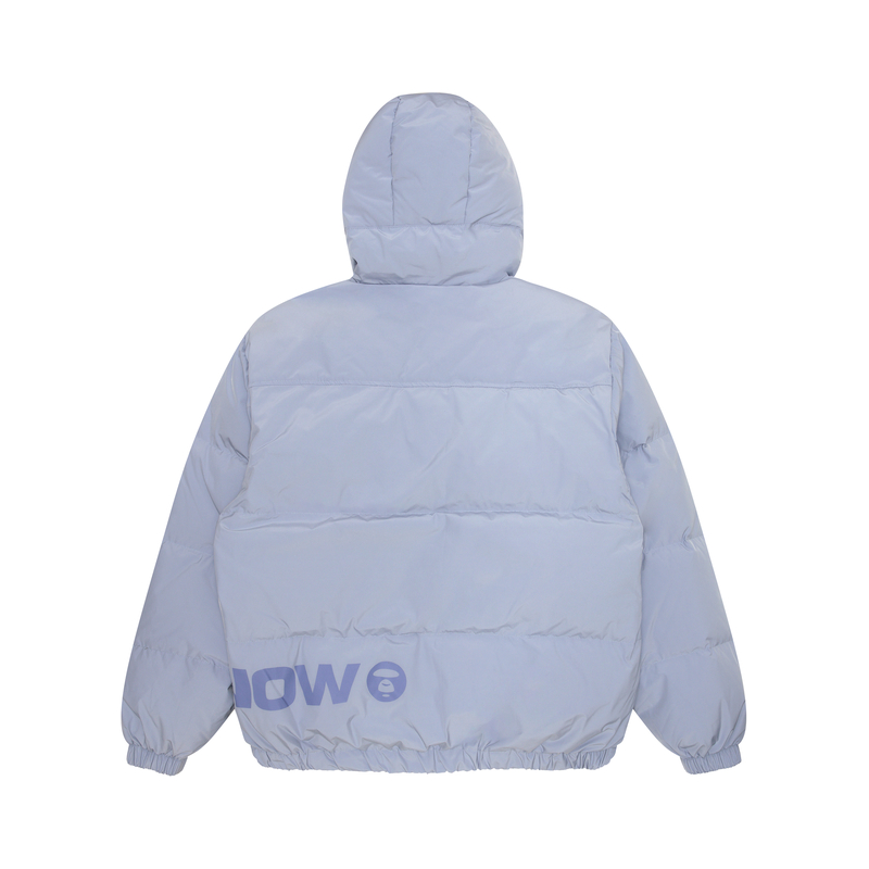 Lookbook 아페 FW23 에이프 페이스 로고 프린트 패딩 후드 코트 긴팔 캐주얼 자켓 AAPDNM7594XXL