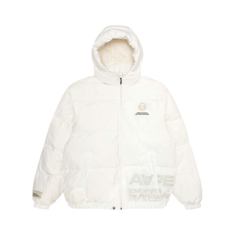 Details for 아페 FW23 에이프 페이스 로고 프린트 패딩 후드 코트 긴팔 캐주얼 자켓 AAPDNM7594XXL