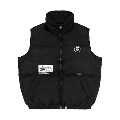 AAPE FW23 Black Logo Badge Sleeveless Cotton Vest. AAPVCM7589XXL