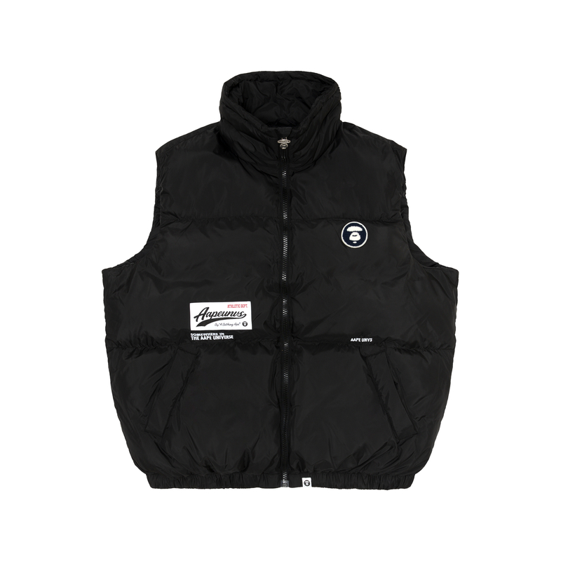 Order AAPE FW23 블랙 로고 배지 슬리브리스 코튼 베스트. AAPVCM7589XXL