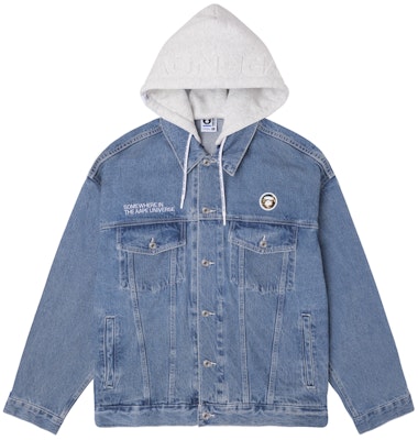 Aape FW23 Jaket Denim Biru Camo dengan Lencana & Hood Boleh Ditanggalkan. AAPLJM7602XXL Order Aape FW23 Jaket Denim Biru Camo dengan Lencana & Hood Boleh Ditanggalkan. AAPLJM7602XXL