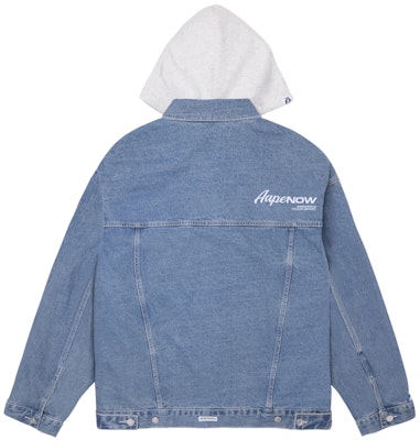 Aape FW23 Jaket Denim Biru Camo dengan Lencana & Hood Boleh Ditanggalkan. AAPLJM7602XXL Lookbook Aape FW23 Jaket Denim Biru Camo dengan Lencana & Hood Boleh Ditanggalkan. AAPLJM7602XXL