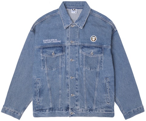 Aape FW23 Jaket Denim Biru Camo dengan Lencana & Hood Boleh Ditanggalkan. AAPLJM7602XXL Shop Aape FW23 Jaket Denim Biru Camo dengan Lencana & Hood Boleh Ditanggalkan. AAPLJM7602XXL