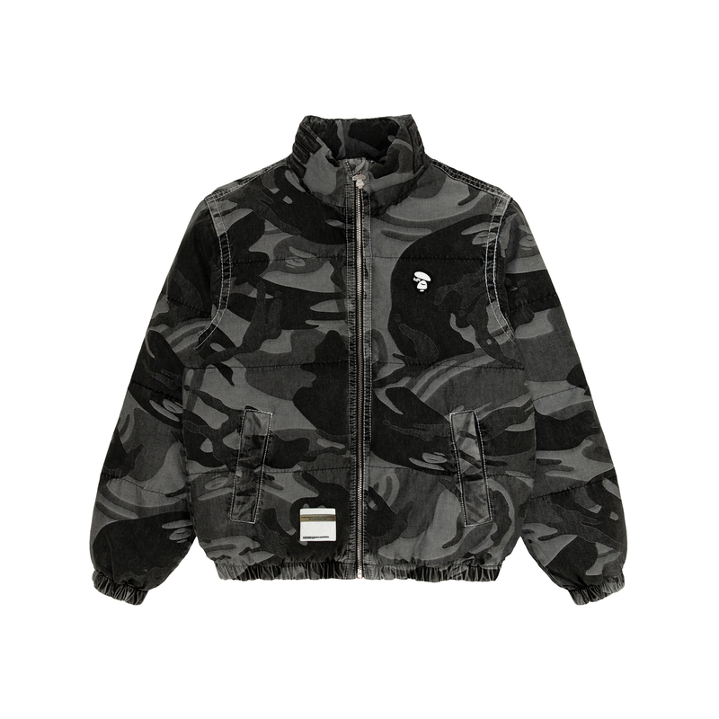 Aape FW23  Camo Badge Loose Fit Denim Down Jacket. AAPDNM7606XXL