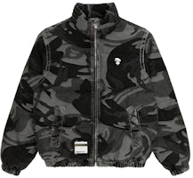 Aape FW23 Camo Badge Loose Fit Denim Down Jacket. AAPDNM7606XXL Aape FW23 Camo Badge Loose Fit Denim Down Jacket. AAPDNM7606XXL