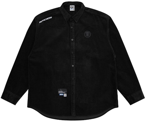 Aape FW23 코듀로이 긴팔 셔츠 - 에이프 페이스 배지 자수. AAPSTM8463XXL Order Aape FW23 코듀로이 긴팔 셔츠 - 에이프 페이스 배지 자수. AAPSTM8463XXL