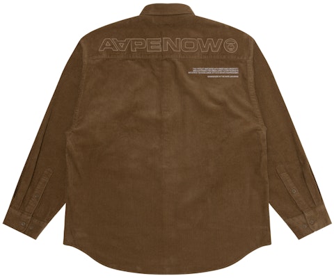 Aape FW23 코듀로이 긴팔 셔츠 - 에이프 페이스 배지 자수. AAPSTM8463XXL Purchase Aape FW23 코듀로이 긴팔 셔츠 - 에이프 페이스 배지 자수. AAPSTM8463XXL