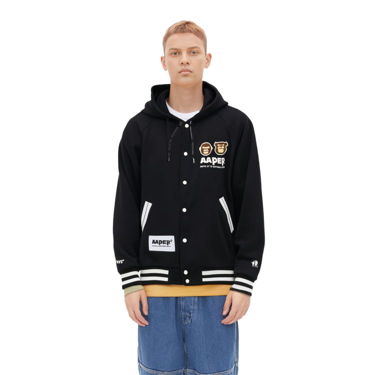Shop AAPE FW23 플리스 안감 루즈핏 후디 재킷. AAPSWMA345XXL