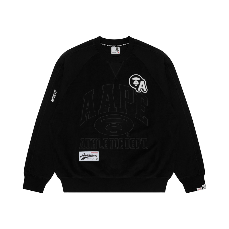 Aape FW23  Loose Fit Embroidered Crewneck Pullover Sweatshirt. AAPSWMA347XXL