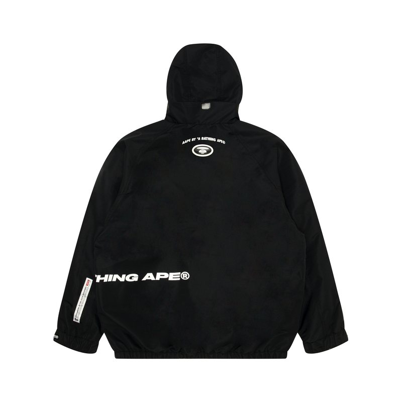 Lookbook Aape FW23 루즈핏 후디 재킷 - 원숭이 얼굴과 레터 프린트. AAPJKM7624XXL