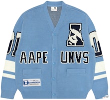 Aape FW23 Vintage V-Neck Knit Sweater with Ape Face Logo. AAPKNM3998XXL Aape FW23 Vintage V-Neck Knit Sweater with Ape Face Logo. AAPKNM3998XXL