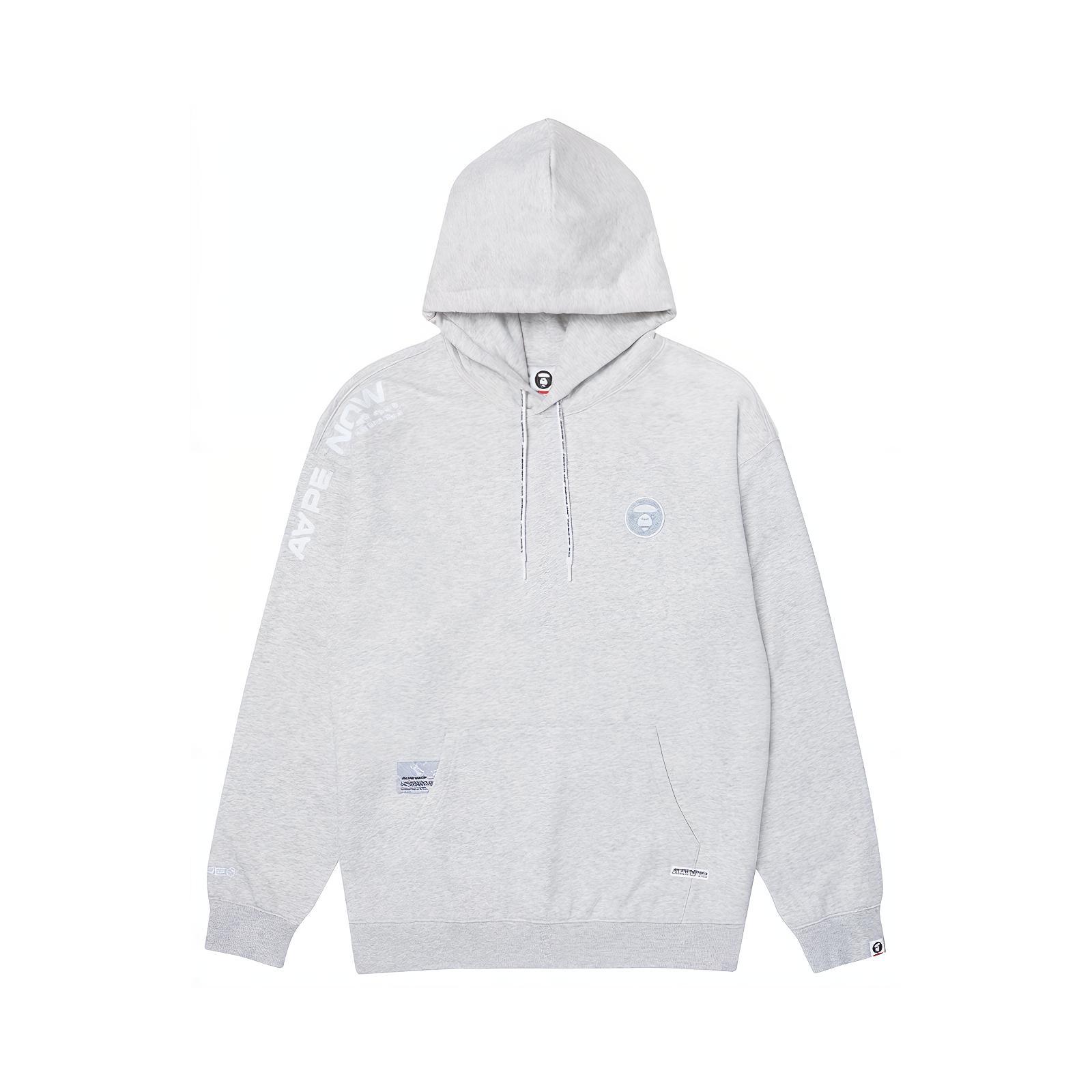 AAPE FW23 Ape Badge Logo Print White Sweatshirt AAPSWMA309XAL
