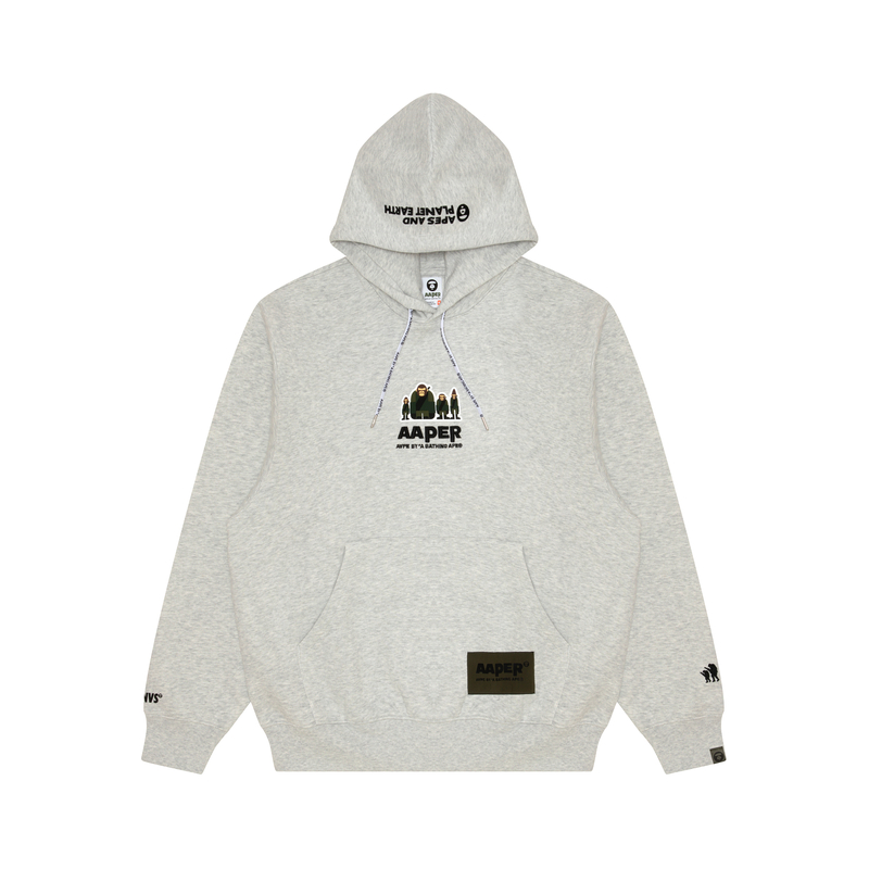 AAPE FW23 Ape Emblem Letter Embroidered Loose Hoodie White () AAPSWMA343XAL