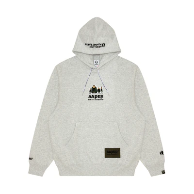 AAPE FW23 Ape Emblem Letter Embroidered Loose Hoodie White () AAPSWMA343XAL