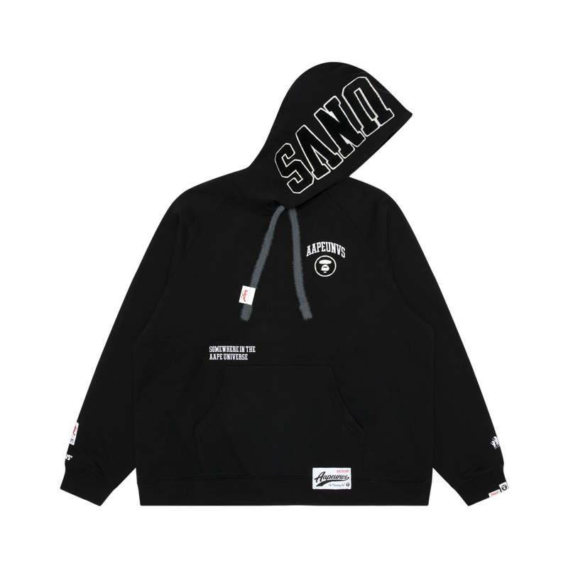 AAPE FW23 Ape Face Badge Hoodie Black BKX Pullover AAPSWMA363XXL
