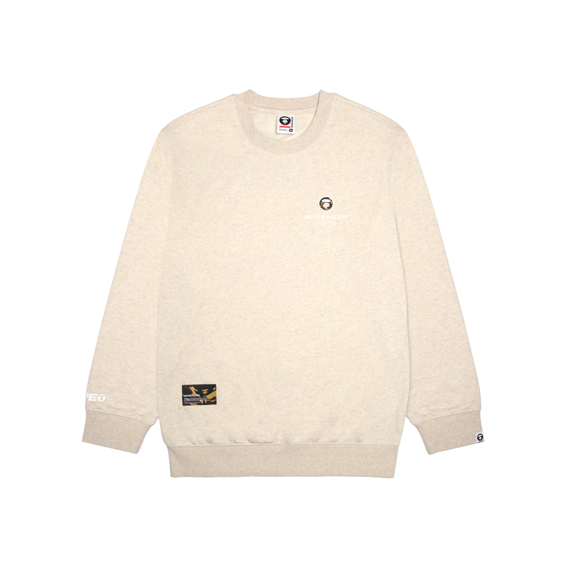 AAPE FW23 Ape Face Logo Letter Print Sweatshirt Brown Casual Wear AAPSWMA304XAL