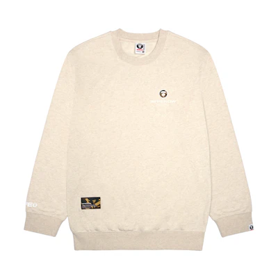 AAPE FW23 Ape Face Logo Letter Print Sweatshirt Brown Casual Wear AAPSWMA304XAL