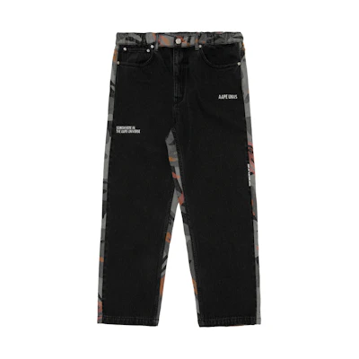 Aape FW23 Ape Face Patchwork Camouflage Loose Fit Denim Jeans Men AAPJNMA609XXL