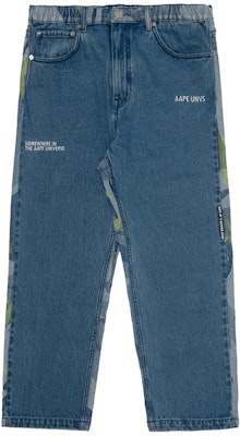 Aape FW23 에이프 페이스 패치워크 카모 루즈핏 데님 진 남성용 AAPJNMA609XXL Shop Aape FW23 에이프 페이스 패치워크 카모 루즈핏 데님 진 남성용 AAPJNMA609XXL