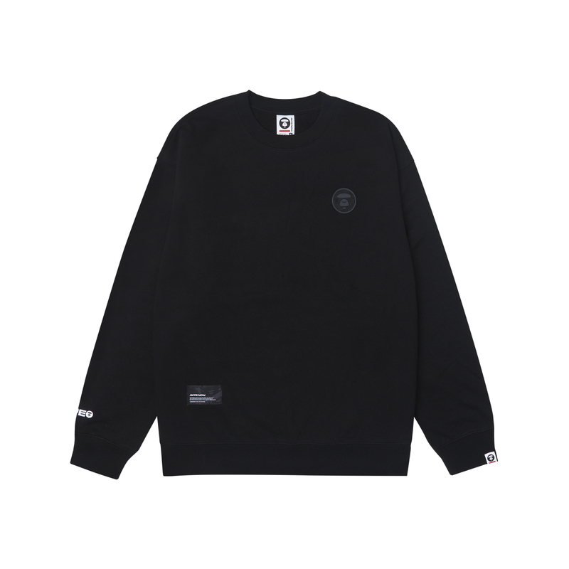 AAPE FW23 Ape Logo Embroidered Crewneck Sweatshirt for Men AAPSWMA306XXL