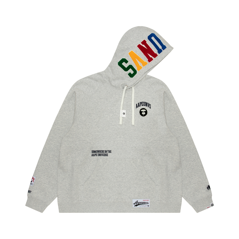 AAPE FW23 Ape Logo Embroidered Hoodie White/Grey Casual Wear AAPSWMA363XAL