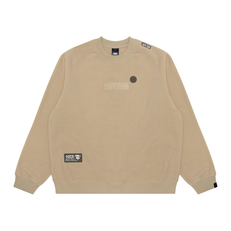 AAPE FW23 Ape Logo Embroidered Velvet Crewneck Sweatshirt - AAPSWMA358XXL