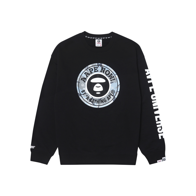 AAPE FW23 Ape Logo Graphic Loose-Fit Crewneck Long-Sleeve Sweatshirt Men AAPSWMA322XXL