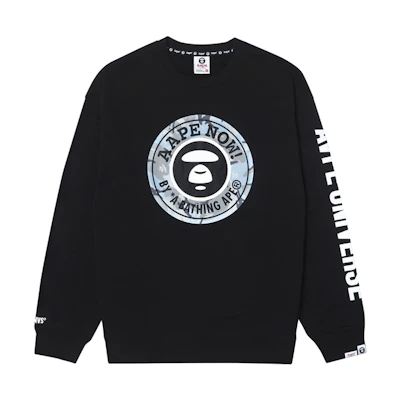 AAPE FW23 Ape Logo Graphic Loose-Fit Crewneck Long-Sleeve Sweatshirt Men AAPSWMA322XXL