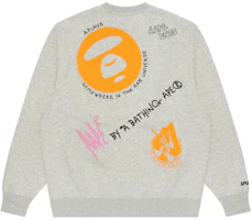 AAPE FW23 Ape Logo Graphic Loose Crewneck Sweatshirt White () AAPSWMA321XAL AAPE FW23 Ape Logo Graphic Loose Crewneck Sweatshirt White () AAPSWMA321XAL