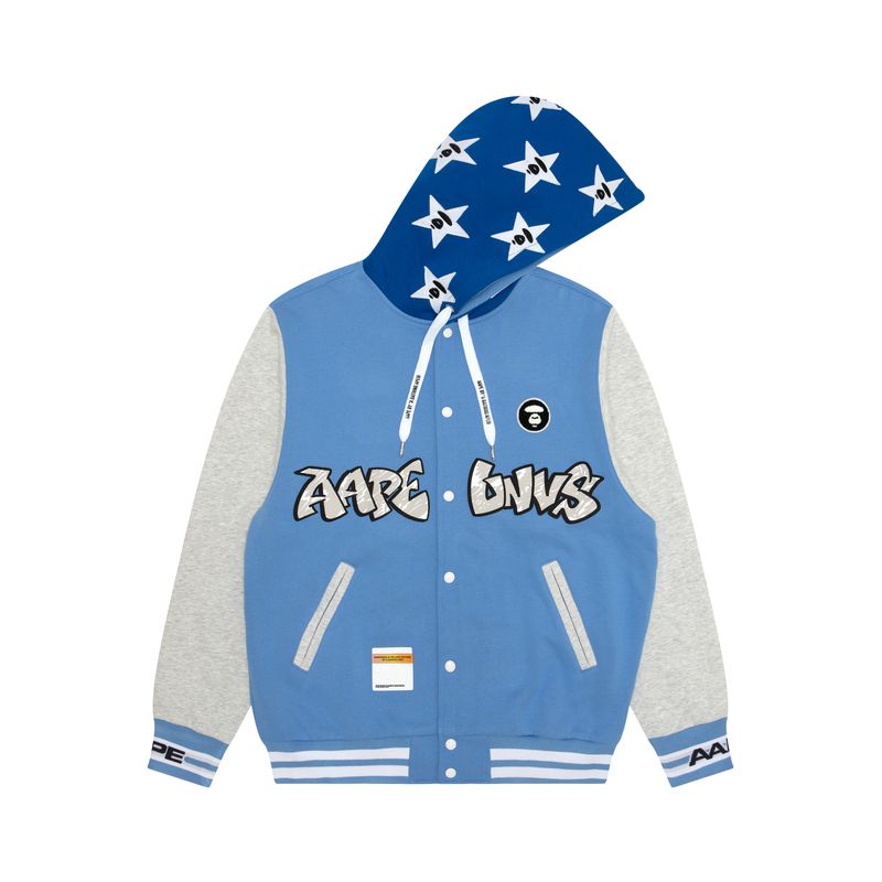 AAPE FW23 Ape Logo Print Loose Fit Hoodie Blue () AAPSWMA366XBL