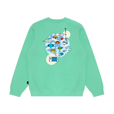 AAPE FW23 Baby Milo Cartoon Graphic Crewneck Pullover Sweatshirt Unisex 0MXSWW3030XXL