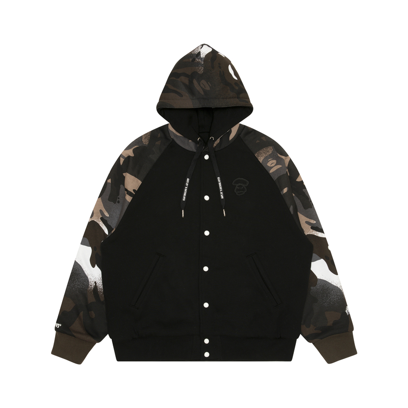 AAPE FW23 Camo Ape Logo Reversible Hoodie Black AAPSWMA395XXL