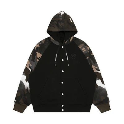 AAPE FW23 Camo Ape Logo Reversible Hoodie Black AAPSWMA395XXL