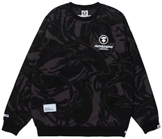 AAPE FW23 Crewneck Sweatshirt Ape Logo Camo Letter Embroidery AAPSWMA305XXL AAPE FW23 Crewneck Sweatshirt Ape Logo Camo Letter Embroidery AAPSWMA305XXL