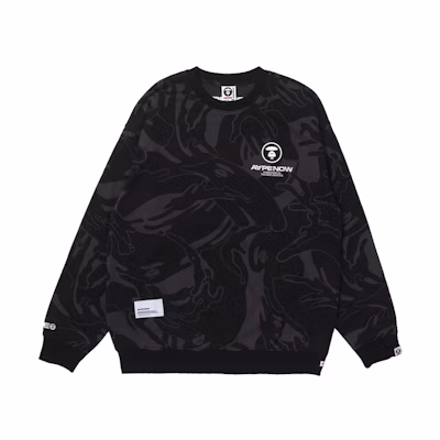 AAPE FW23 Crewneck Sweatshirt Ape Logo Camo Letter Embroidery AAPSWMA305XXL