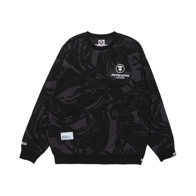 Order AAPE FW23 Crewneck Sweatshirt Ape Logo Camo Letter Embroidery AAPSWMA305XXL
