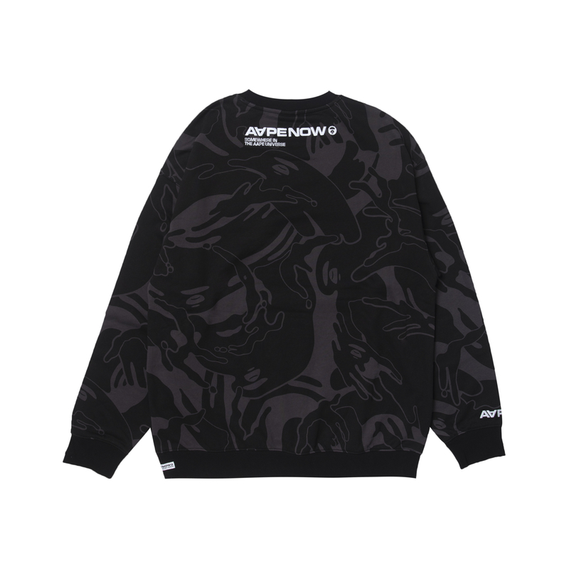 Lookbook AAPE FW23 Crewneck Sweatshirt Ape Logo Camo Letter Embroidery AAPSWMA305XXL