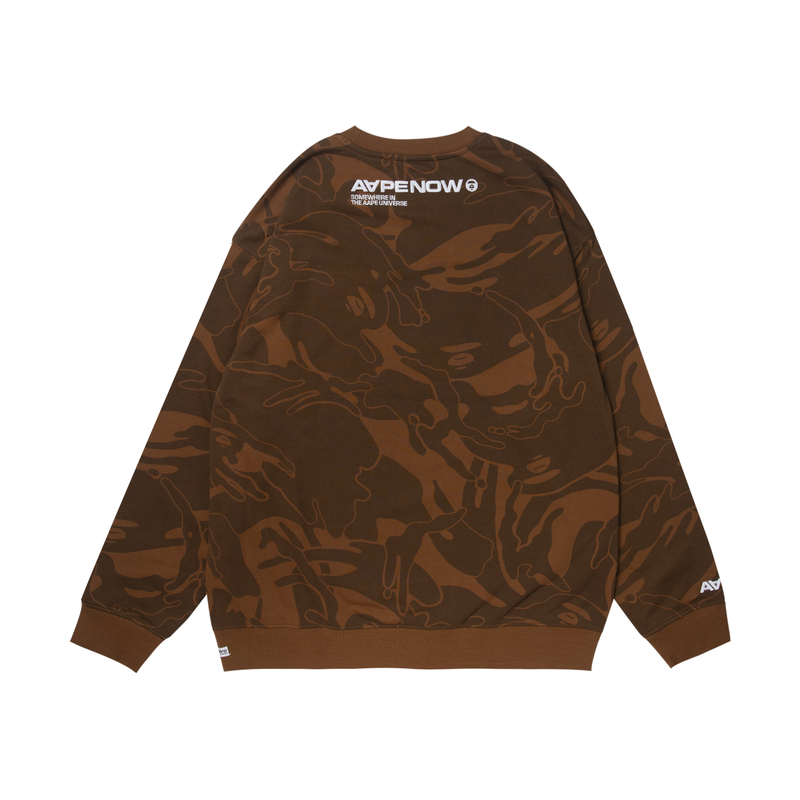 Purchase AAPE FW23 Crewneck Sweatshirt Ape Logo Camo Letter Embroidery AAPSWMA305XXL