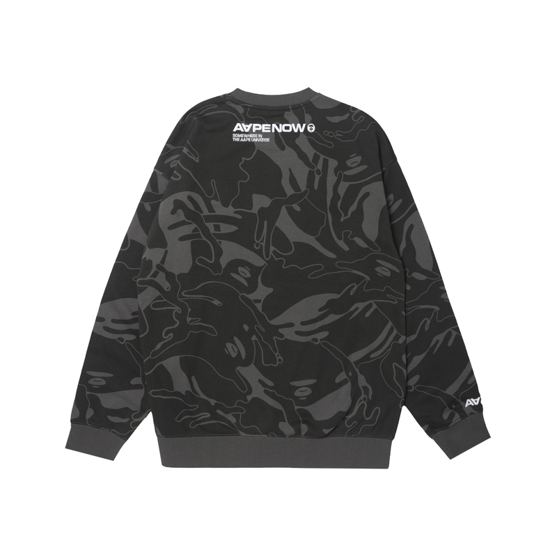 Sizing AAPE FW23 Crewneck Sweatshirt Ape Logo Camo Letter Embroidery AAPSWMA305XXL