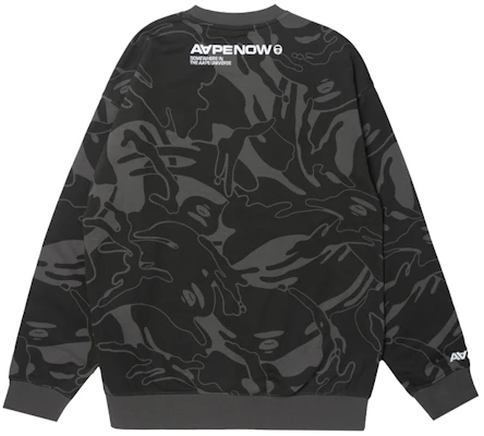 AAPE FW23 Crewneck Sweatshirt Ape Logo Camo Letter Embroidery AAPSWMA305XXL Sizing AAPE FW23 Crewneck Sweatshirt Ape Logo Camo Letter Embroidery AAPSWMA305XXL