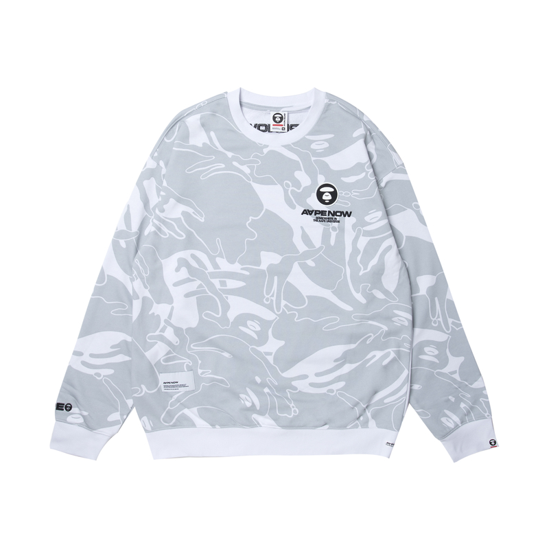 Cheap AAPE FW23 Crewneck Sweatshirt Ape Logo Camo Letter Embroidery AAPSWMA305XXL
